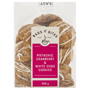 Pistachio, Cranberry & White Choc Cookies